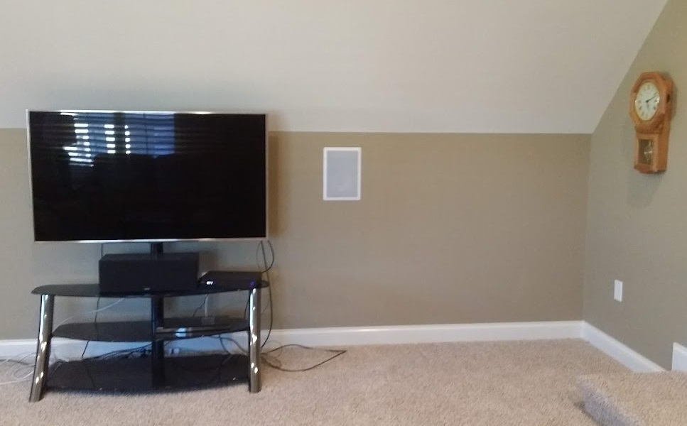 Speakers mounted inside the wall 